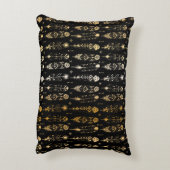 トライバルスタイルで金色の羽をテクスチャシームレス アクセントクッション (裏面(縦))