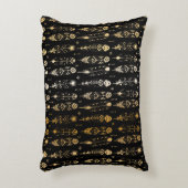 トライバルスタイルで金色の羽をテクスチャシームレス アクセントクッション (正面(垂直))