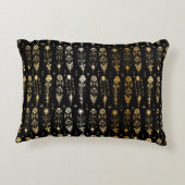 トライバルスタイルで金色の羽をテクスチャシームレス アクセントクッション (裏面)