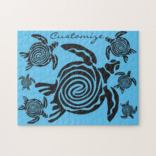 トライバルスタイルタートルサンダー_コーブ ジグソーパズル (横)