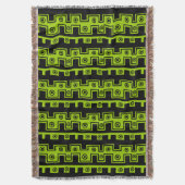 トライバルスタイルII – ブラックオン火星の緑 スローブランケット (正面縦)