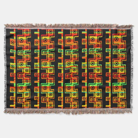 トライバルスタイルII – レインボーストリークス02 スローブランケット (正面)