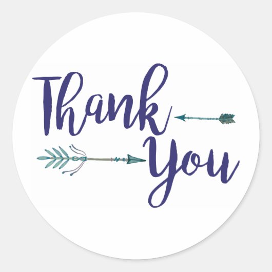 トライバルステッカーありがとう ラウンドシール (正面)