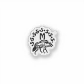 トライバルストライプのハイエナモノグラム輪郭 シール (正面)