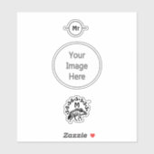 トライバルストライプのハイエナモノグラム シール (シート)