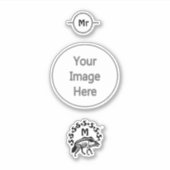 トライバルストライプのハイエナモノグラム シール (正面)