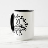 トライバルストライプのハイエナモノグラム マグカップ (正面左)