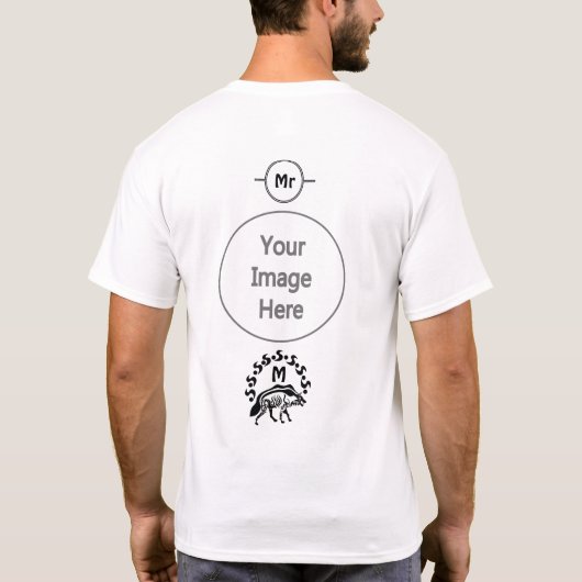 トライバルストライプのハイエナモノグラム Tシャツ (裏面)