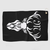 トライバルスノースタグホワイトシルエット ゴルフタオル (横)