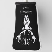 トライバルスノースタグホワイトシルエット ゴルフヘッドカバー (回転90)