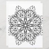 トライバルスノーフレークマンダラカラーリングページ (正面/裏面)