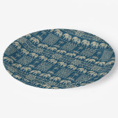 トライバルゾウと木 ペーパープレート (アングル)