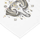 トライバルゾウイラストレーション ショートテーブルランナー (コーナー)