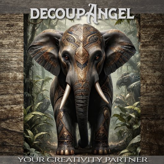 トライバルゾウ – デコページ –  薄葉紙