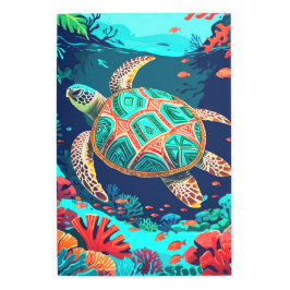 トライバルタイドカメ メタルプリント