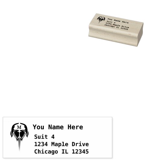 トライバルタトゥーの馬蹄蟹のスタイル住所 ラバースタンプ (押印)