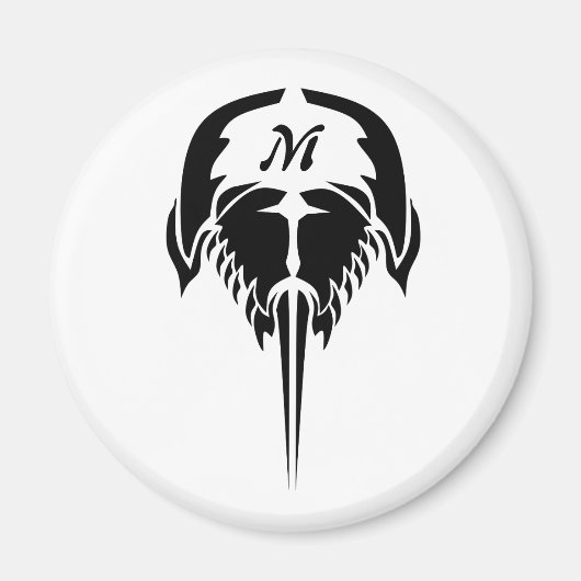 トライバルタトゥーの馬蹄蟹スタイル マグネット (正面)