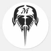 トライバルタトゥーの馬蹄蟹スタイル ラウンドシール (正面)