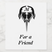 トライバルタトゥーの馬蹄蟹スタイル ワインラベル (シングルラベル)