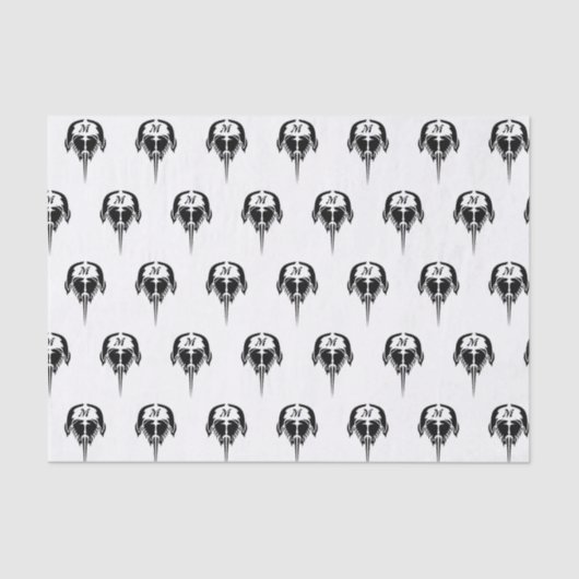 トライバルタトゥーの馬蹄蟹スタイル 薄葉紙 (正面)