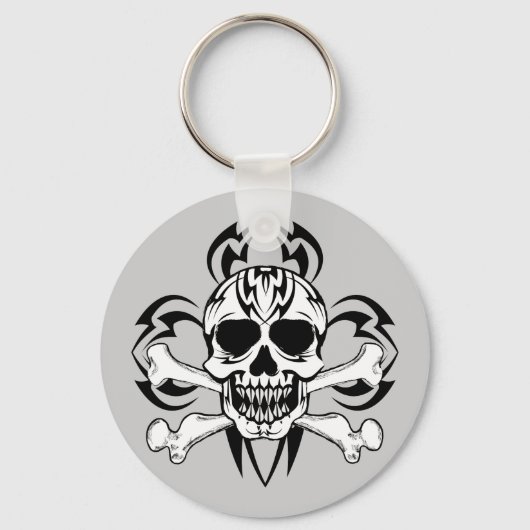 トライバルタトゥースカル キーホルダー (正面)