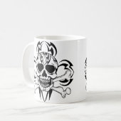 トライバルタトゥースカル コーヒーマグカップ (正面左)