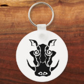 トライバルタトゥースタイルボーヘッド キーホルダー (正面)