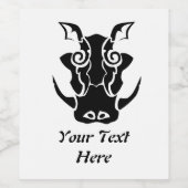 トライバルタトゥースタイルボーヘッド ワインラベル (シングルラベル)