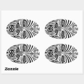 トライバルタトゥーデザイン – ニュージーランドマオリ 楕円形シール (シート)