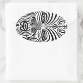 トライバルタトゥーデザイン – ニュージーランドマオリ 楕円形シール (バッグ)