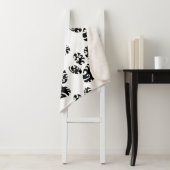 トライバルタトゥードッグポープリントパターン シェルパブランケット (インサイチュ)