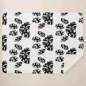 トライバルタトゥードッグポープリントパターン シェルパブランケット (正面(横))