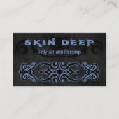 トライバルタトゥーブラックとブルーグレーカスタムカラー 名刺 (正面)