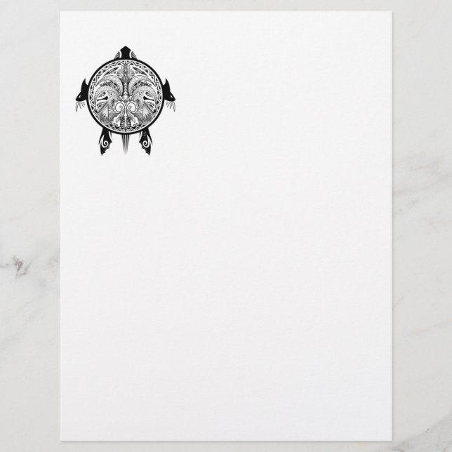 トライバルタートルシールドタトゥー (正面)