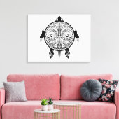 トライバルタートルシールドタトゥー キャンバスプリント (インサイチュ (リビング))