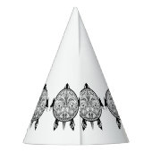 トライバルタートルシールドタトゥー パーティーハット (裏面)