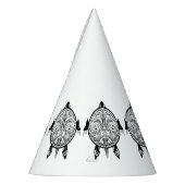 トライバルタートルシールドタトゥー パーティーハット (左)