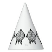 トライバルタートルシールドタトゥー パーティーハット (右)