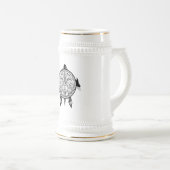 トライバルタートルシールドタトゥー ビールジョッキ (正面右)