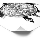 トライバルタートルシールドタトゥー フォトプリント            (角)