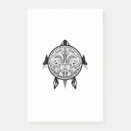 トライバルタートルシールドタトゥー ポストイット (正面)