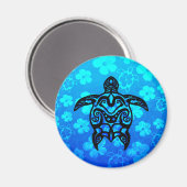 トライバルタートルハイビスカス マグネット (正面/裏面)