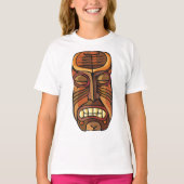 トライバルティキマスクポリネシアンスタイル Tシャツ (正面)