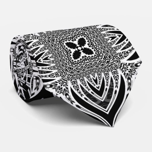 トライバルティック白黒メンズファッションネックタイ ネクタイ (ロール)