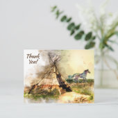 トライバルティピ、インディアン馬ボホテペありがとう ポストカード (スタンド正面)