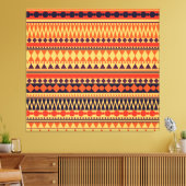 トライバルテクスチャ：ヴィンテージストライプパターン。 キャンバスプリント (インサイチュ (リビング))