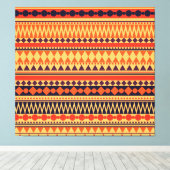 トライバルテクスチャ：ヴィンテージストライプパターン。 キャンバスプリント (インサイチュ (ウッドフロア))