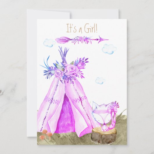 *~*トライバルテペボホキツネウッドランドフォレストガール 招待状 (正面)