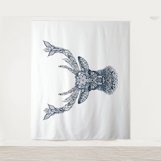 トライバルディアポートレートイラストレーション タペストリー (正面)