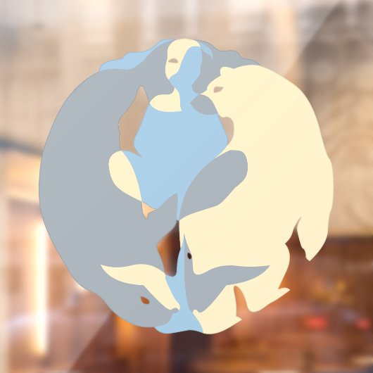 トライバルデカールベアホエールアートウィンドウにしがみつく ウィンドウサイン (シート2)